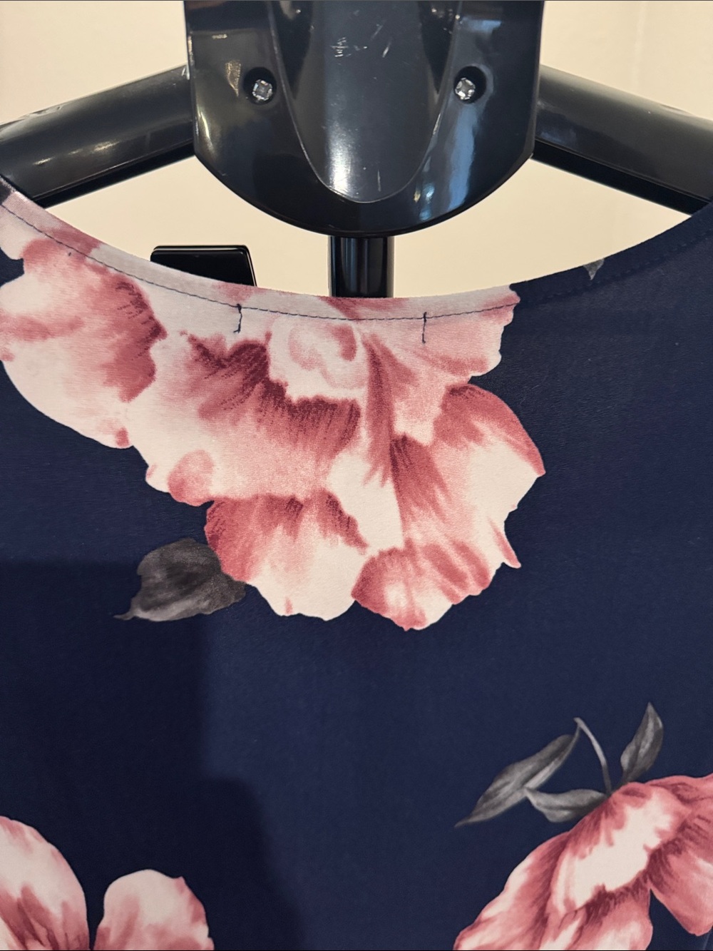 Kaileigh Navy Midi Dress with Pink Floral Print - Picture 9 of 9